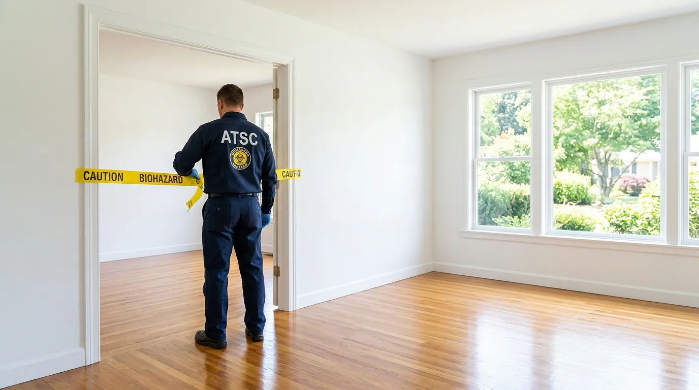 Certified biohazard cleanup crew performing Trauma Scene Cleanup in Palmetto Estates